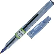 National Industries For the Blind 7520016827160 — SKILCRAFT Fine Point Black Ink Ballpoint Stick Pen - TAA Compliant - Fine Pen Point - 0.5 mm Pen Point Size - Conical Pen Point Style - Black - Transparent Blue Barrel - 12 / Dozen