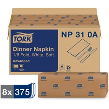 ESSITY TRK NP310A - Tork White Dinner Napkin - Tork White Dinner Napkin, Advance