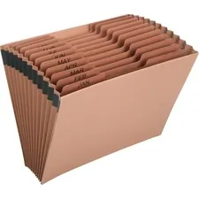 National Industries For the Blind 7530016819290 — SKILCRAFT Letter Recycled Organizer Folder - 8 1/2 x 11 - 12 Pocket(s) - Brown - 1 Each