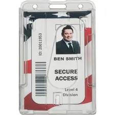 National Industries For the Blind 8455016660469 — SKILCRAFT Dual ID Card Holder - Vertical - 3.4 x 2.1 x - 24 / Pack - Clear