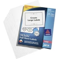 National Industries For the Blind 7530013494463 — SKILCRAFT Self-adhesive Laser Printer Labels - Permanent Adhesive - Rectangle - Laser - White - 1 / Box