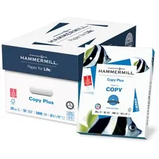 INTERNATIONAL PAPER HAM 105031CT — International Paper Copy Plus 8.5x11 3-Hole Punched Copy & Multipurpose Paper - White - 92 Brightness - Letter - 8 1/2 x 11 - 20 lb Basis Weight - 5000 / Carton - FSC