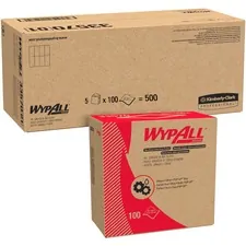 KIMBERLY CLARK KCC 33570 — Wypall Oil Grease & Ink Cloths - Ready-To-Use Cloth8.80 Width x 16.80 Length - 100 / Box - 500 / Carton - White
