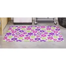 DEFLECTO DEF CM3540LD — Deflecto FashionMat Lazy Daisies Chairmat - Home, Office, Classroom, Hard Floor, Pile Carpet, Dorm Room - 40 Length x 35 Width x 50 mil Thickness - Rectangle - Lazy Daisies - Vinyl - Multicolor
