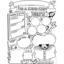 SCHOLASTIC INC. SHS 1338227149 — Scholastic 3-6 Class Kindness Personal Poster - 9.2 Width x 7 Height - Wall Mountable - Black, White