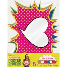 GEOGRAPHICS GEO 24756 — Geographics Cosmic Burst Shapes Poster Board - Fun and Learning, Project, Sign, Display, Art - 18Height x 14Width - Cosmic Burst Shapes - 1 / Pack - Multi