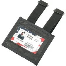 National Industries For the Blind 8455016660467 — SKILCRAFT Armband ID Badge Holder - Support 3.75 x 2.63 Media - Vertical - Plastic, Vinyl - 1 Each - Black, Clear - TAA Compliant