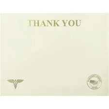 First Base FST 83720 — St. James® Premium-Weight Certificates - 65 lb - Thank You - 8.5 x 11 - Inkjet, Laser Compatible - Ivory, Gold Foil - 25 / Pack - TAA Compliant