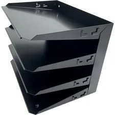 Huron HUR HASZ0152 — Huron Horizontal Slots Desk Organizer - 4 Compartment(s) - 9 Height x 12 Width x 8.7 Depth - Durable - Black - Steel - 1 Each