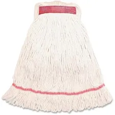 Genuine Joe GJO LWH1B — Joe GJOLWH1B, Narrow Band Large Mophead, 1 Each, White - Synthetic, Rayon, Cotton, Fiber