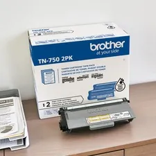 Brother TN7502PK — BROTHER GENUINE TN750 2PK HIGH-YIELD BLACK TONER CARTRIDGE MULTIPACK