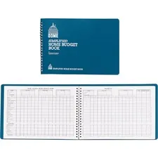 Dome Enterprises DOM 840 — Dome Simplified Home Budget Book - 64 Sheet(s) - Wire Bound - 10 1/2 x 7 1/2 Sheet Size - White - White Sheet(s) - Blue Cover - Recycled - 1 Each