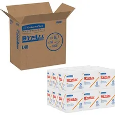 KIMBERLY CLARK KCC 05701CT — Wypall L40 All-Purpose Wipers - 12.50 x 13 - White - Soft, Absorbent - For General Purpose - 56 Per Pack - 18 / Carton