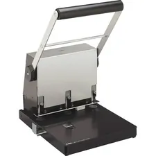Carl Manufacturing USA CUI 63300 — CARL Extra Heavy-duty 3-hole Power Punch - 3 Punch Head(s) - 300 Sheet of 20lb Paper - 9/32 Punch Size - Steel - Platinum