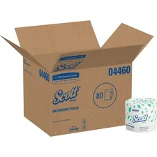 KIMBERLY CLARK KCC 04460 — Scott Standard Roll Bathroom Tissue - 2 Ply - 4 x 4.10 - 550 Sheets/Roll - White - Absorbent - 80 / Carton