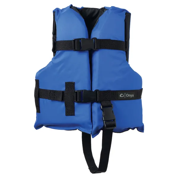 Onyx Outdoor 103000-500-001-12 — Onyx Nylon General Purpose Life Jacket - Child 30-50lbs - Blue