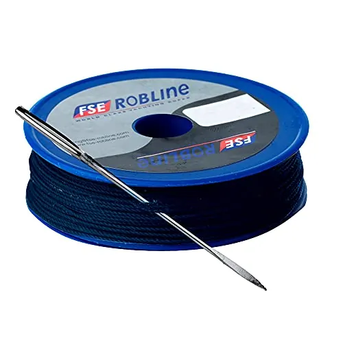 Robline TY-KITBLU — FSE Robline Waxed Tackle Yarn Whipping Twine Kit w-Needle - Dark Navy Blue - 0.8mm x 80M