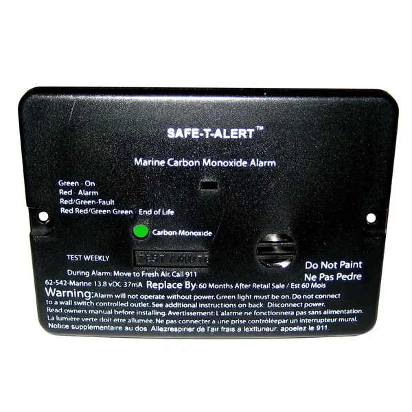 Safe-T-Alert 62-542-MARINE-BLK — Safe-T-Alert 62 Series Carbon Monoxide Alarm - 12V - 62-542-Marine - Flush Mount - Black