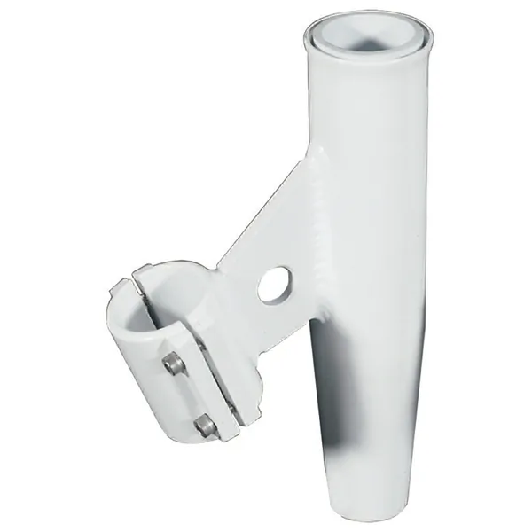 Lees Tackle RA5004WH — Lee's Clamp-On Rod Holder - White Aluminum - Vertical Mount - Fits 1.900" O.D. Pipe