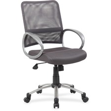 Norstar Office Products Inc BOP B6416CG - Boss Mesh Back Chair - Charcoal Gray Mesh Seat - Chrome, Bla