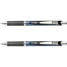 Pentel PEN BLN77BP2A — Pentel EnerGel RTX Liquid Gel Pens - Medium Pen Point - 0.7 mm Pen Point Size - Needle Pen Point Style - Refillable - Retractable - Black Gel-based Ink - Blue Barrel - Stainless Steel Tip - 2 / Pack