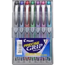 Pilot PIL 28864 — Pilot Precise Grip Extra-Fine Capped Rolling Ball Pens - Extra Fine Pen Point - 0.5 mm Pen Point Size - Needle Pen Point Style - Black, Red, Blue, Green, Purple, Pink, Turquoise - 7 / Pack