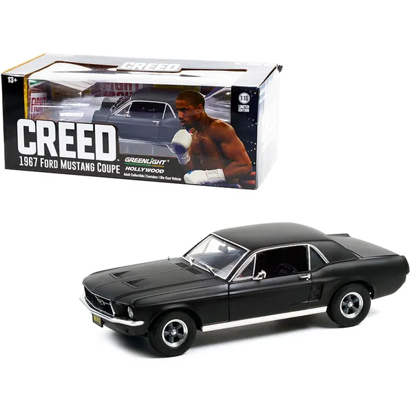 Greenlight 13611 — 1967 Ford Mustang Coupe Matt Black Diecast Model Car