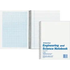 Dominion Blueline Inc RED 33610 — Rediform Engineering and Science Notebook - Letter - 60 Sheets - Wire Bound - Both Side Ruling Surface Light Blue Margin - 16 lb Basis Weight - 8 1/2 x 11 - White Paper - White Cover - Unpunched, Heavyweight, Hard Cover - 1 Each