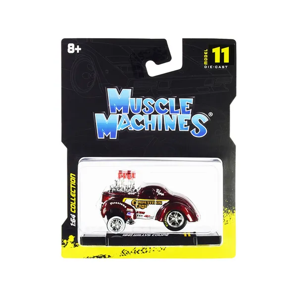 Muscle Machines 15549rd — Muscle Machines 1/64 1941 Willys Coupe Gasser Diecast Model