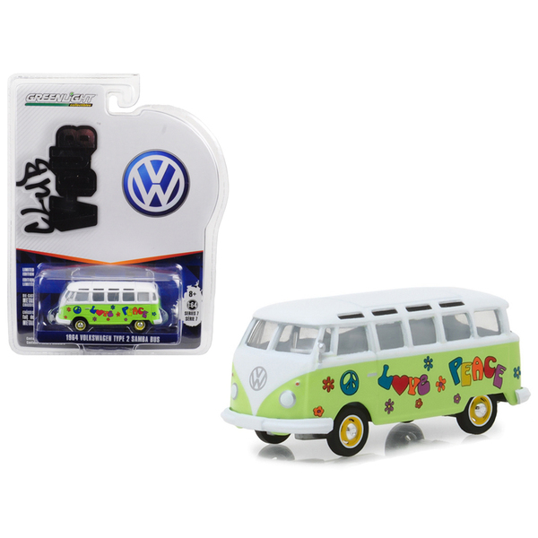 Greenlight 29920C - 1964 Volkswagen Type 2 Samba Bus Hippie Peace and Love Light