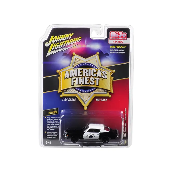 Johnny Lightning JLCP7025 — 1970 Chevrolet Camaro Z28 CHP Black & White Diecast Model