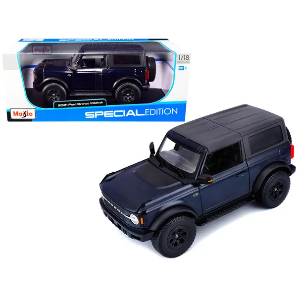 Maisto 31456bl — 2021 Ford Bronco Wildtrak Dark Blue Metallic Model 1/18