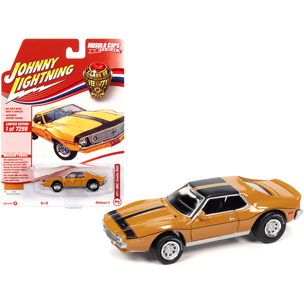 Johnny Lightning JLMC026-JLSP152B - 1971 AMC Javelin AMX Mustard Yellow with Black Stripes Class