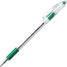 Pentel PEN BK91D — Pentel R.S.V.P. Ballpoint Stick Pens - Medium Pen Point - 1 mm Pen Point Size - Refillable - Green - Clear Barrel - 12 / Dozen