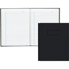 Dominion Blueline Inc RED A9 — Blueline Hardbound Business Books - 192 Sheets - Perfect Bound - Ruled Blue Margin - 9 1/4 x 7 1/4 - White Paper - Black Cover - Hard Cover, Self-adhesive, Index Sheet - Recycled - 1 Each