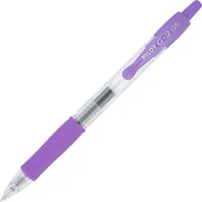 Pilot PIL 31006 — Pilot G2 Gel Ink Rolling Ball Pen - Extra Fine Pen Point - 0.5 mm Pen Point Size - Refillable - Retractable - Purple Gel-based Ink - Clear Barrel - 12 / Dozen