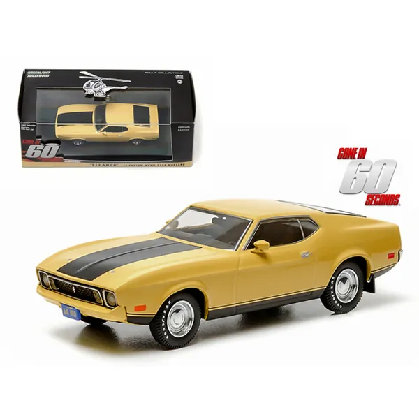 Greenlight 86412 — 1973 Ford Mustang Mach 1 Diecast Model - Yellow Eleanor Edition