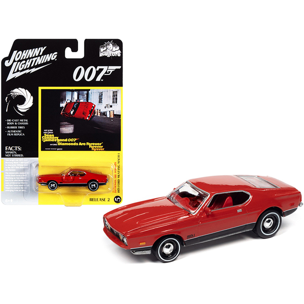 Johnny Lightning JLPC002-JLSP126 - 1971 Ford Mustang Mach 1 Bright Red with Black Bottom (James