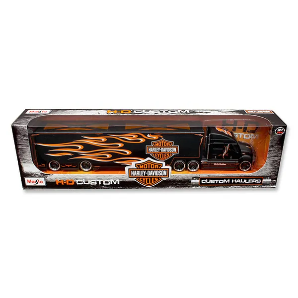 Maisto 11516bk — Harley Davidson Custom Hauler Trailer - 1/64 Diecast Model