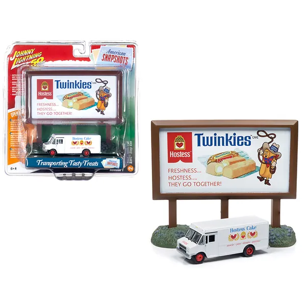Johnny Lightning JLAC001-HOSTESS — Johnny Lightning 1/64 GMC Step Van White with Hostess Billboard