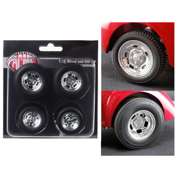 ACME UNITED CORPORATION A1800908W - Polished Drag Wheels and Tires 4 pcs Set from 1941 Gasser 11