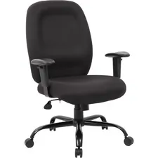 Norstar Office Products Inc BOP B996 — Boss Heavy Duty Task Chair- 400 lbs - Black Crepe Fabric Seat - Black Crepe Fabric Back - Black Frame - 5-star Base - Armrest - 1 / Each