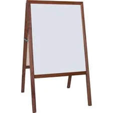 Flipside Products FLP 31210 — Flipside Dark Frame Signage Easel - Stained White/Black Surface - Hardwood Frame - Rectangle - 1 Each