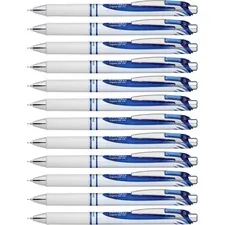 Pentel PEN BLN75PWCDZ — Pentel Needle Tip Liquid Gel Ink Pens - 0.5 mm Pen Point Size - Needle Pen Point Style - Refillable - Retractable - Blue Liquid Gel Ink Ink - 12 / Dozen