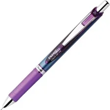 Pentel PEN BLN75V — Pentel EnerGel RTX Liquid Gel Pen - Fine Pen Point - 0.5 mm Pen Point Size - Needle Pen Point Style - Refillable - Retractable - Violet Gel-based Ink - Blue Stainless Steel Barrel - Metal Tip - 1 Each