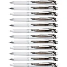 Pentel PEN BLN75PWADZ — Pentel Needle Tip Liquid Gel Ink Pens - 0.5 mm Pen Point Size - Needle Pen Point Style - Refillable - Retractable - Black Liquid Gel Ink Ink - 12 / Dozen