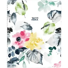 Dominion Blueline Inc RED C958G01 — Rediform Watercolor Weekly/Monthly Planner - Julian Dates - Weekly, Monthly - 1 Year - January till December - 7:00 AM to 5:45 PM - Saturday, 7:00 AM to 8:45 PM - Monday - Friday, Quarter-hourly - 1 Week, 1 Month Double Page Layout - White Sheet - Twin Wire - Multi, Silver - Wood, Paper - 11 Height x 8.5 Width - Appointment Schedule, Dated Planning Page, Ruled, Writable Surface, Flip-over, Durable Cover, Address & Phone Page, Contact Sheet, Tabbed, Soft Cover, Reference Calendar, ... - 1