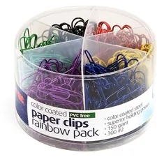 Officemate OIC 97227 — OIC Coated Paper Clips Tub - 450 / Pack - Assorted