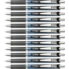 Pentel PEN BLN77BP2ABX — Pentel Needle Tip Liquid Gel Ink Pens - Refillable - Retractable - Black Liquid Gel Ink Ink - Stainless Steel Tip - 12 / Box