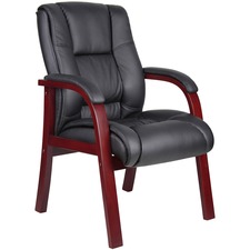 Norstar Office Products Inc BOP B8999M - Boss B8999-M Guest Chair - Black Vinyl Seat - Black Vinyl Ba